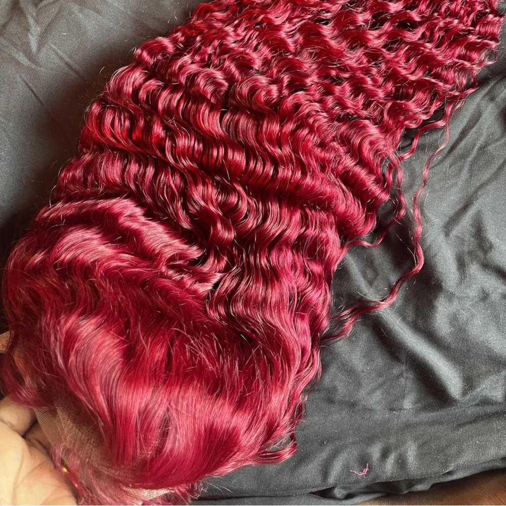 Curly hair red human hair 100%